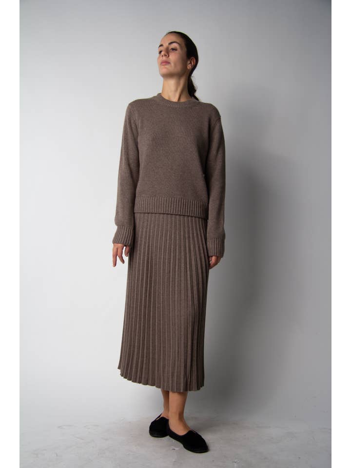 Cashmere Blend Pleated Skirt