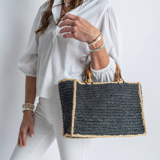 Piper Bamboo Raffia Bag