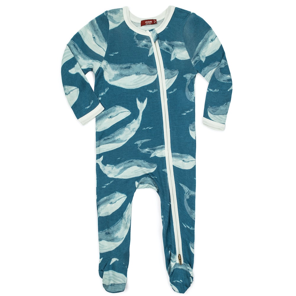 Blue Whale Footed Romper