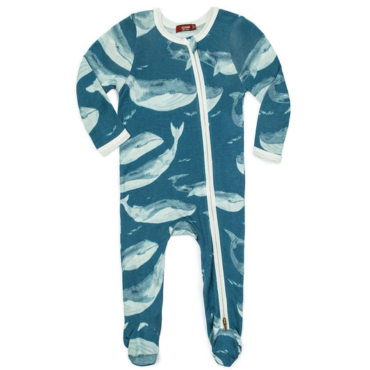 Blue Whale Footed Romper