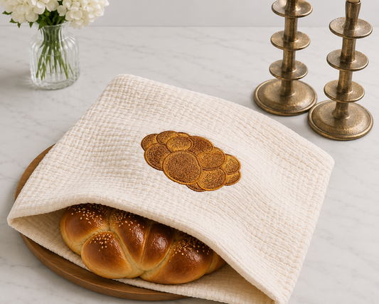 Embroidered Braided Challah Cover