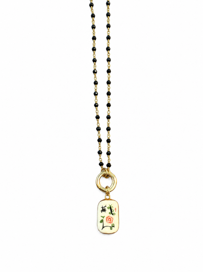 Mahjong Porcelain Charm Necklace