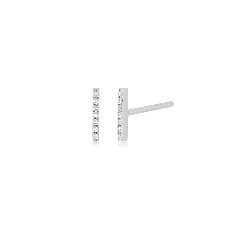 Diamond Bar Stud Earrings