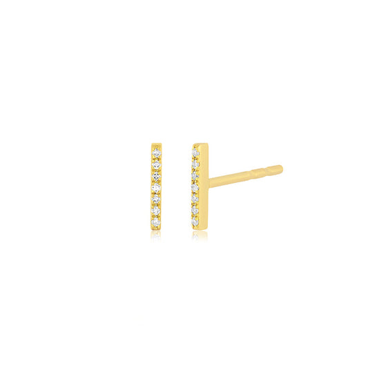 Diamond Bar Stud Earrings