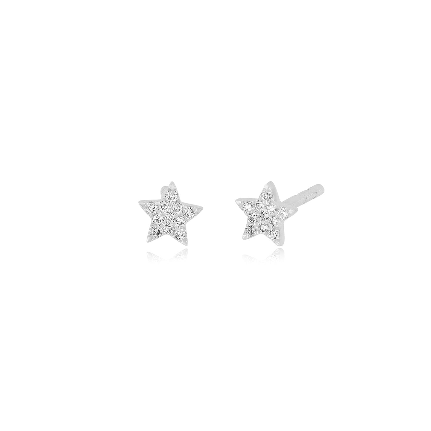 Diamond 5 Point Star Earrings