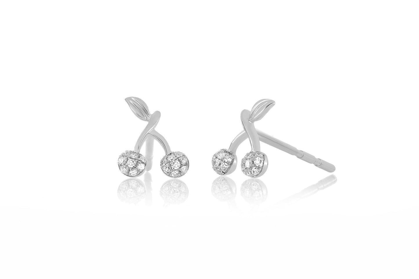 Diamond Mini Cherry Stud Earrings