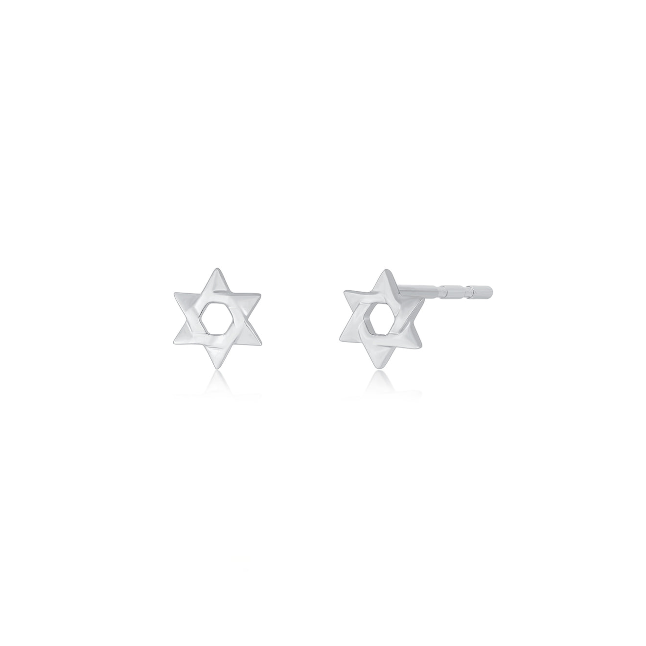 Gold Star of David Earrings