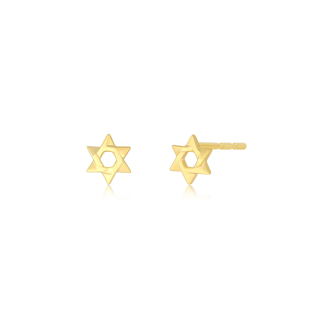 Gold Star of David Earrings