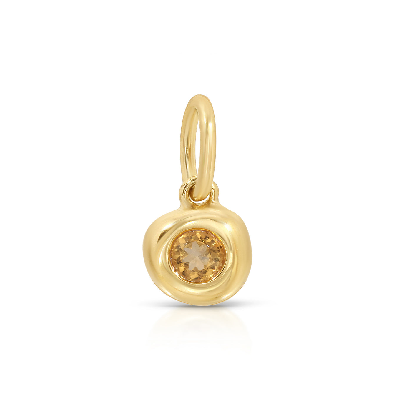 14K Yellow Gold Pillow Birthstone Charm