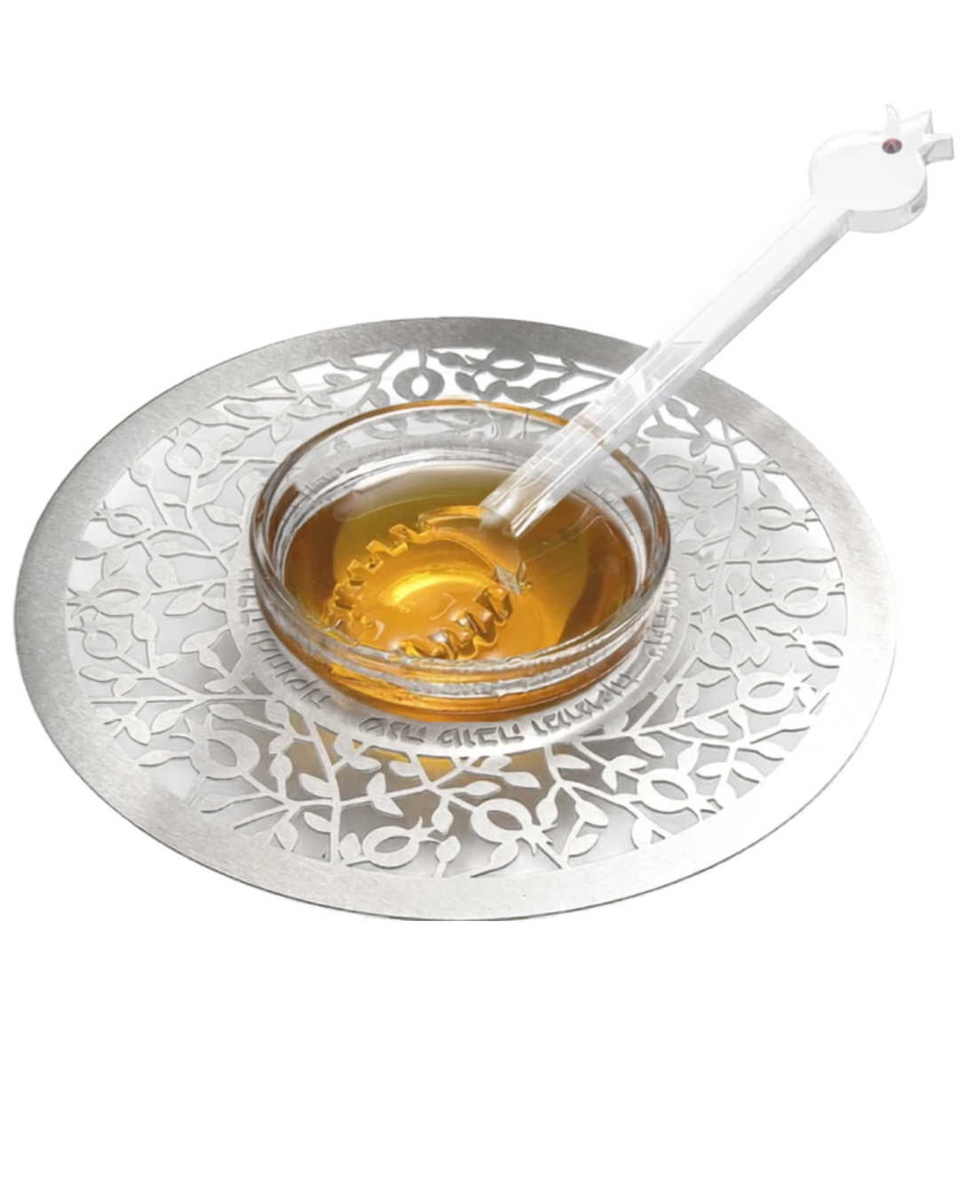 Etched Pomegranates Honey Dish