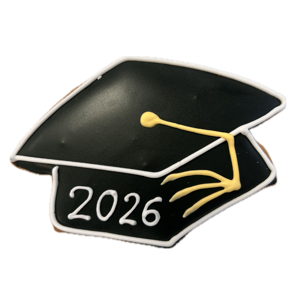 Black Graduation Cap Cookie