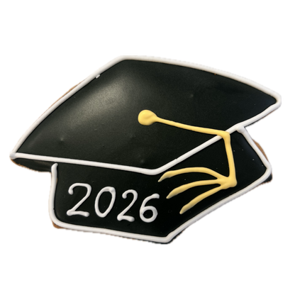 Black Graduation Cap Cookie