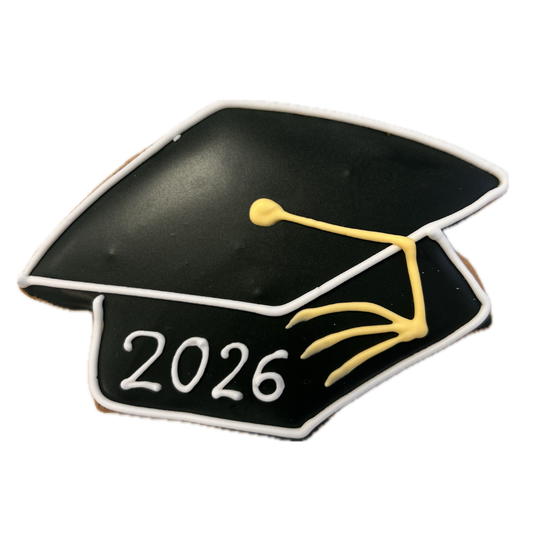 Black Graduation Cap Cookie