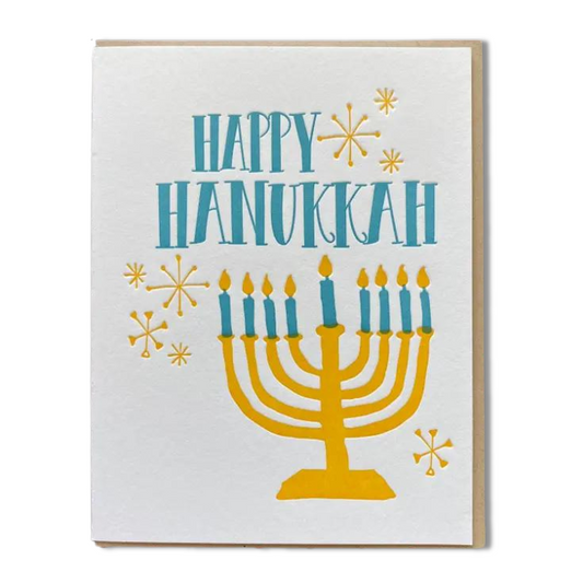 Happy Hanukkah Menorah Card