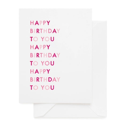 Pink Happy Birthday To You Card