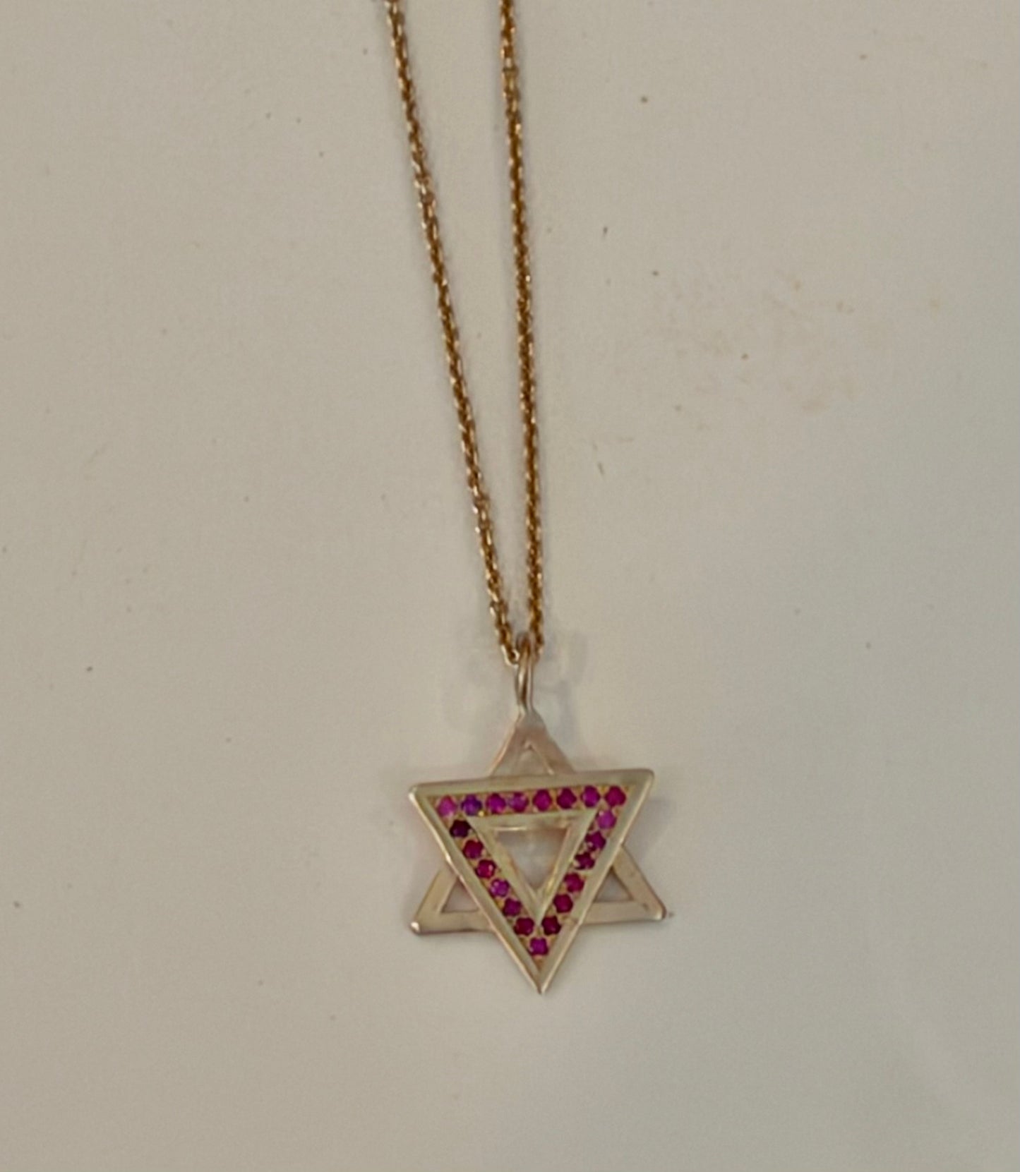 Ruby David Shield Necklace