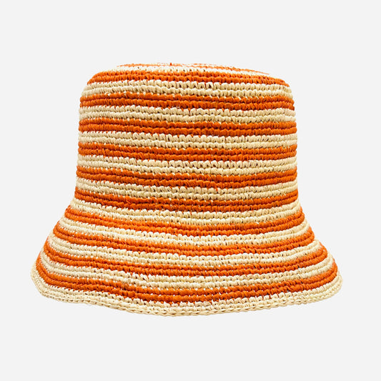 Stripe Beau Raffia Bucket Hat