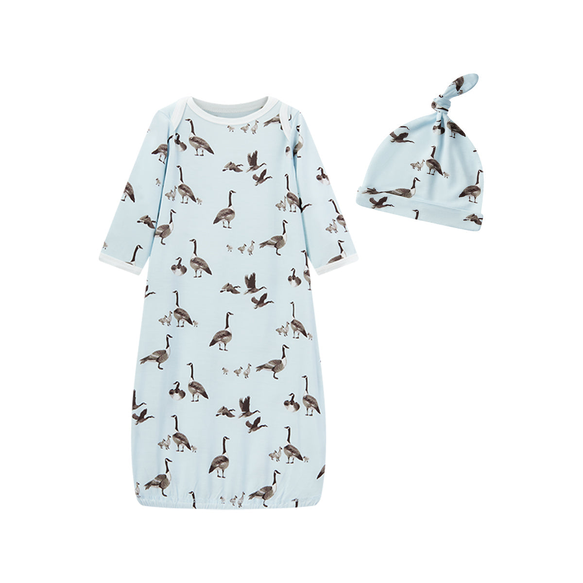 Goose Organic Cotton Gown and Hat Set