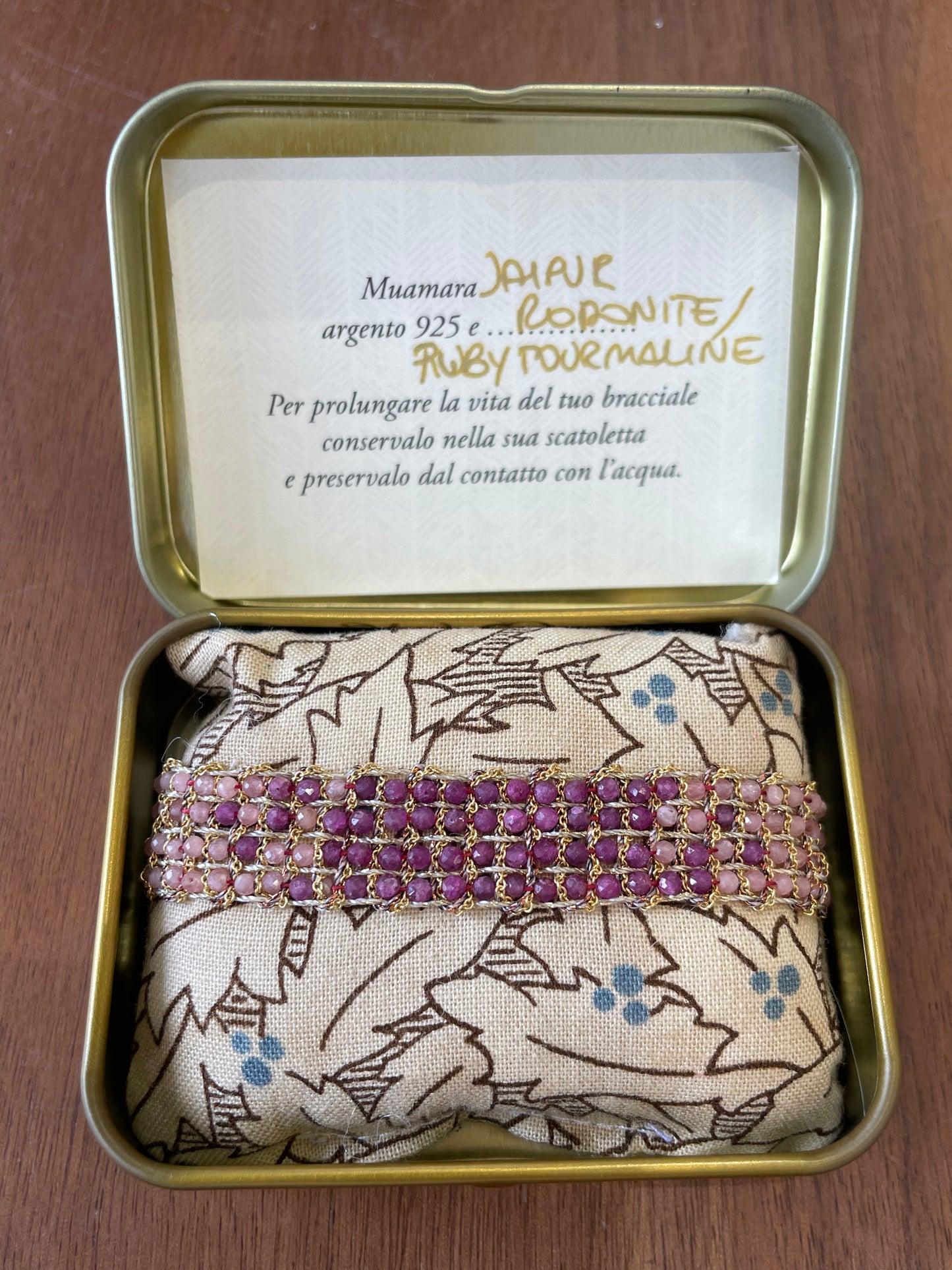 Muamara Jaipur Rodonite / Ruby Tourmaline Bracelet