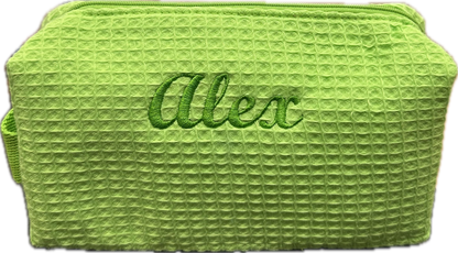 Personalized Waffle Weave Zip Pouch