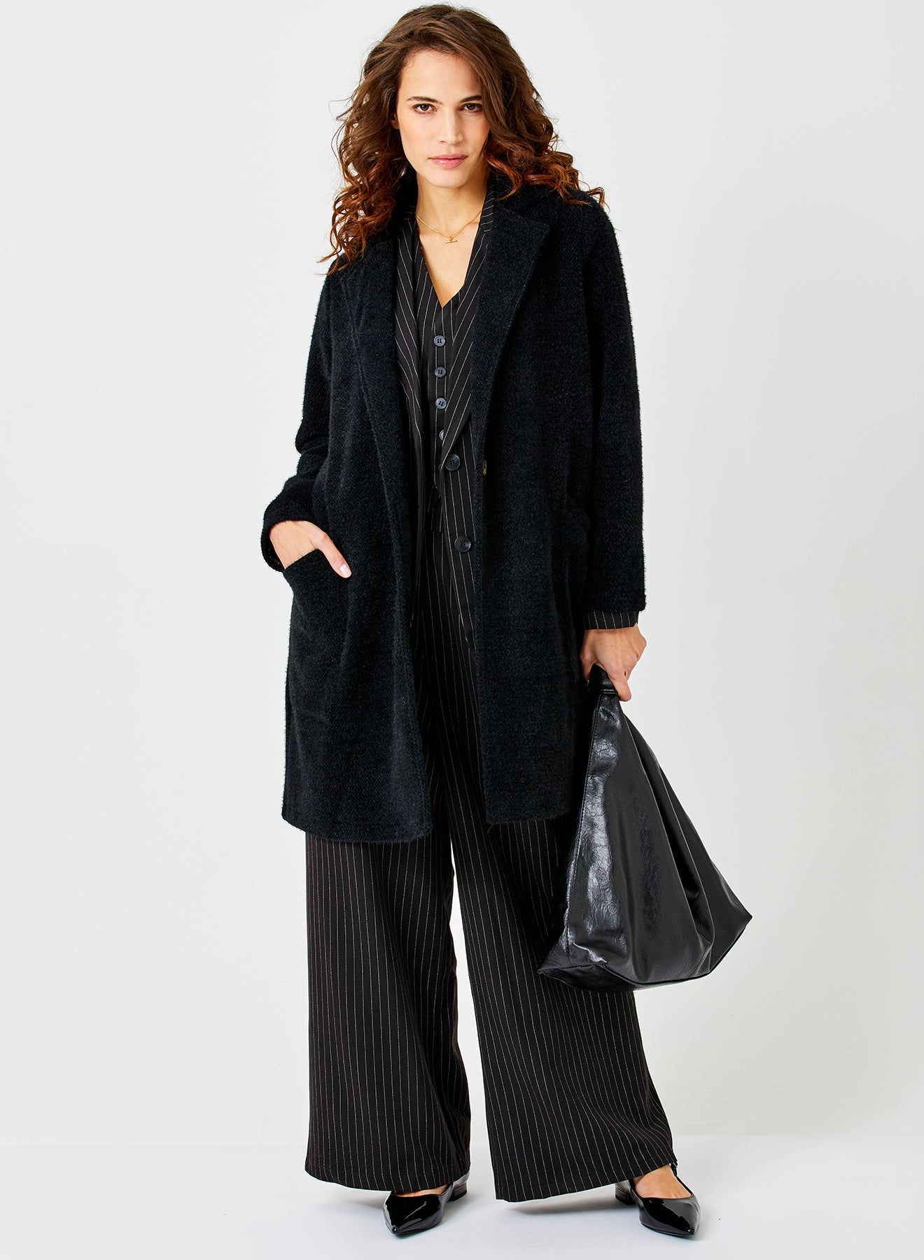 Iris Fluffy Coatigan with Pockets