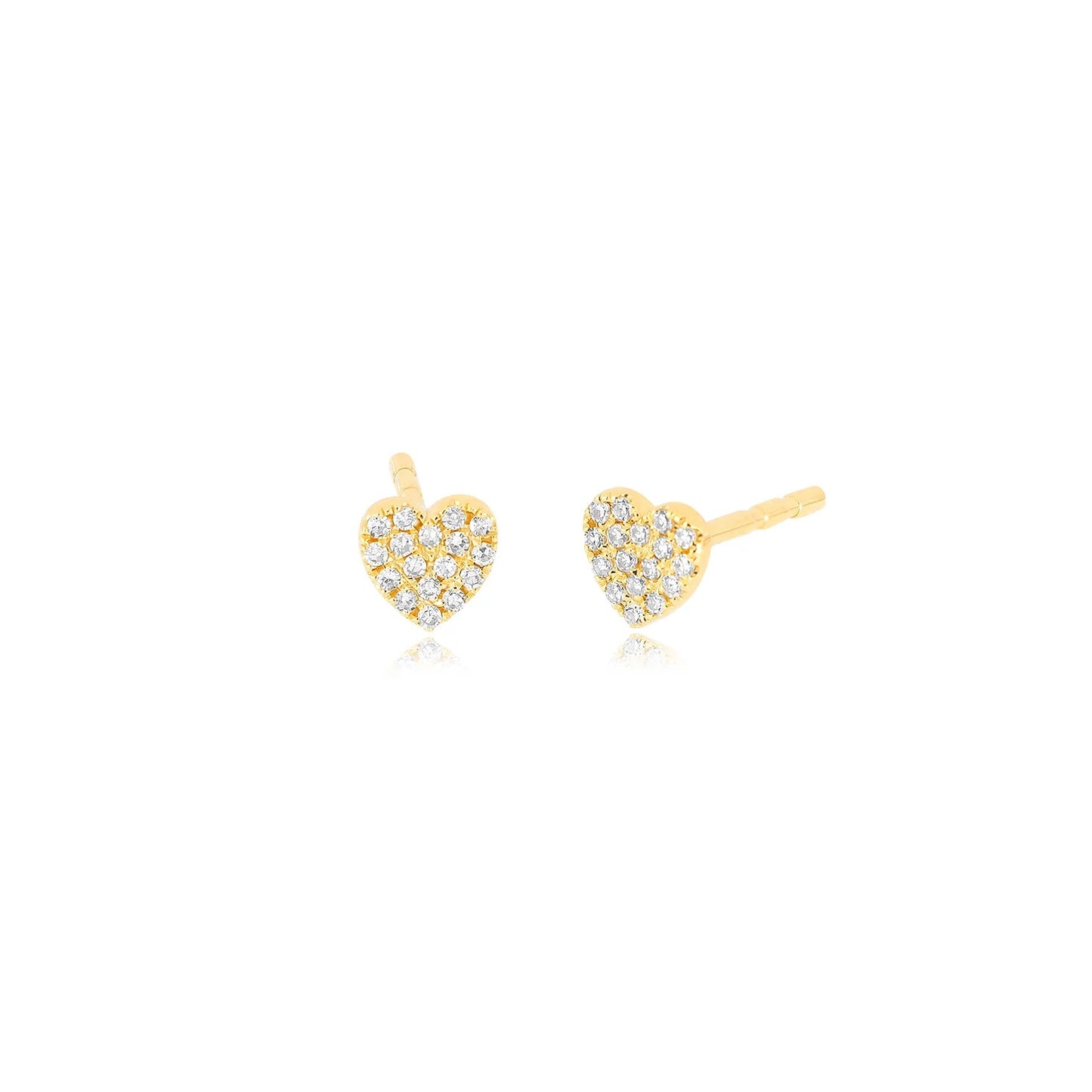 Diamond Baby Heart Stud Earrings