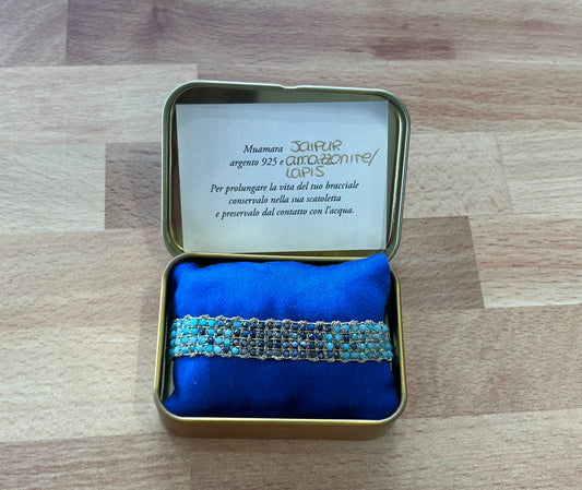 Muamara Jaipur Amazzonite/Lapis Bracelet