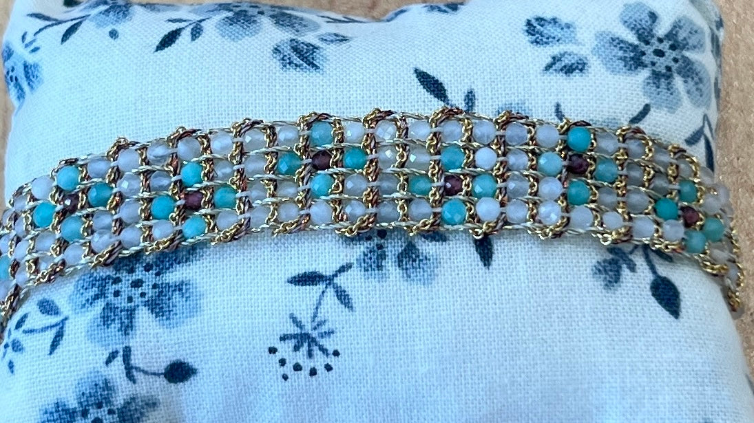 Muamara Jaipur Moonstone/Amazzonite/Garnet Bracelet