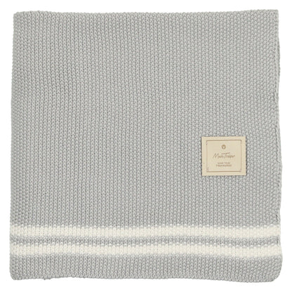 Striped Chunky-Knit Baby Blanket