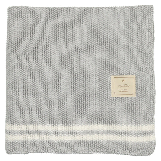 Striped Chunky-Knit Baby Blanket