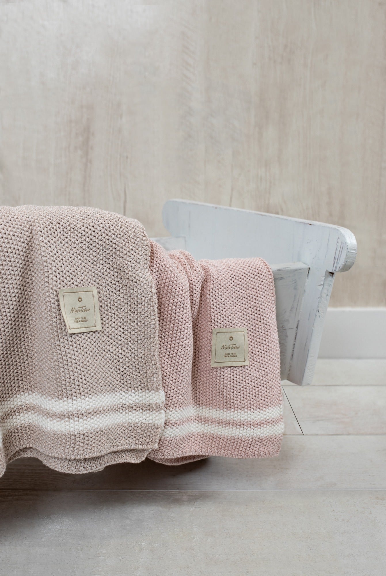 Striped Chunky-Knit Baby Blanket