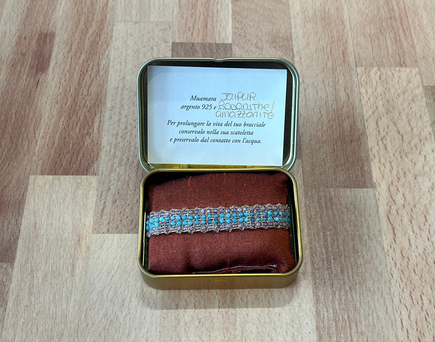 Muamara Jaipur Rodonite/Amazonite Bracelet