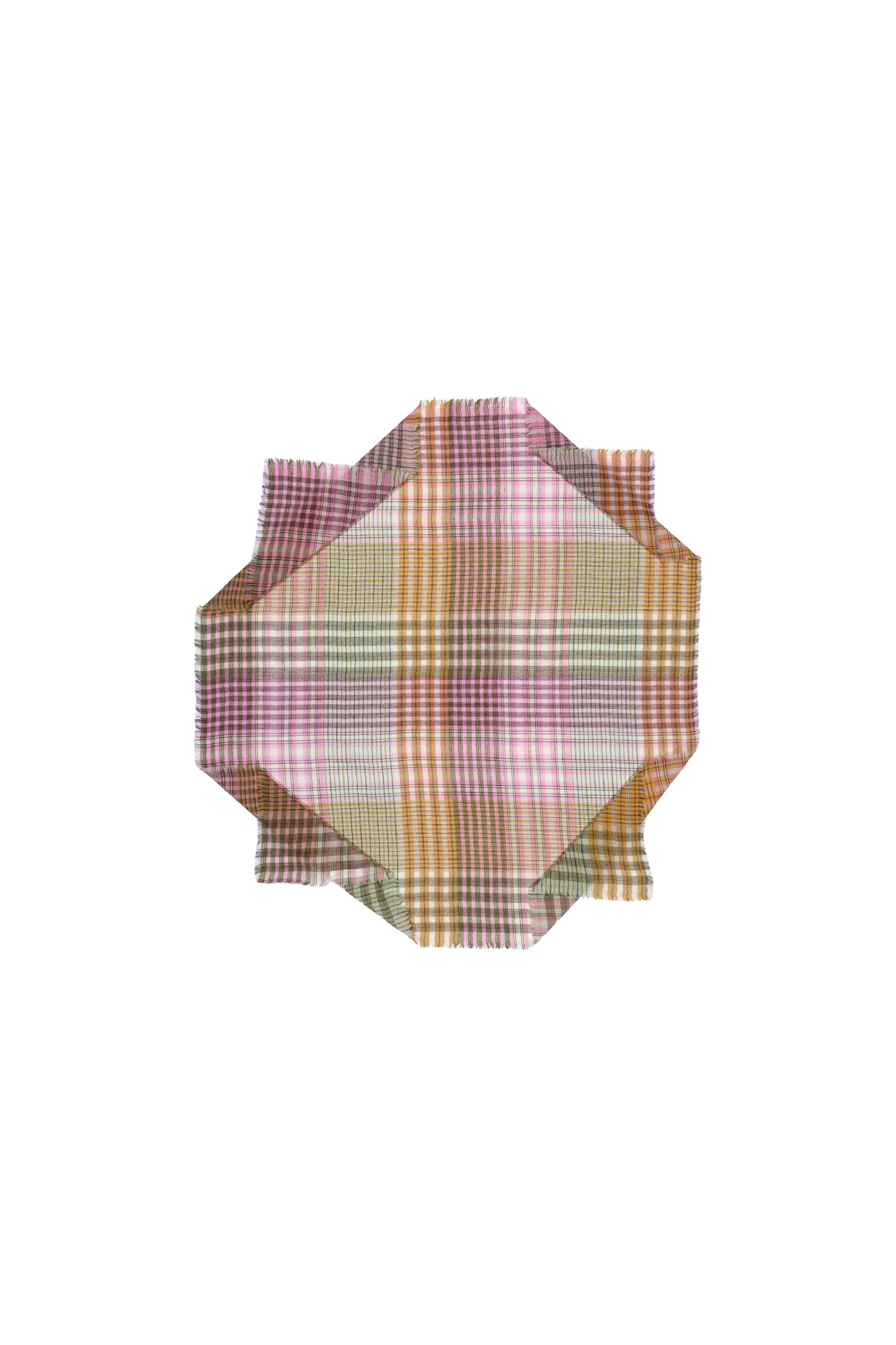 Plaid Wool Square Scarf