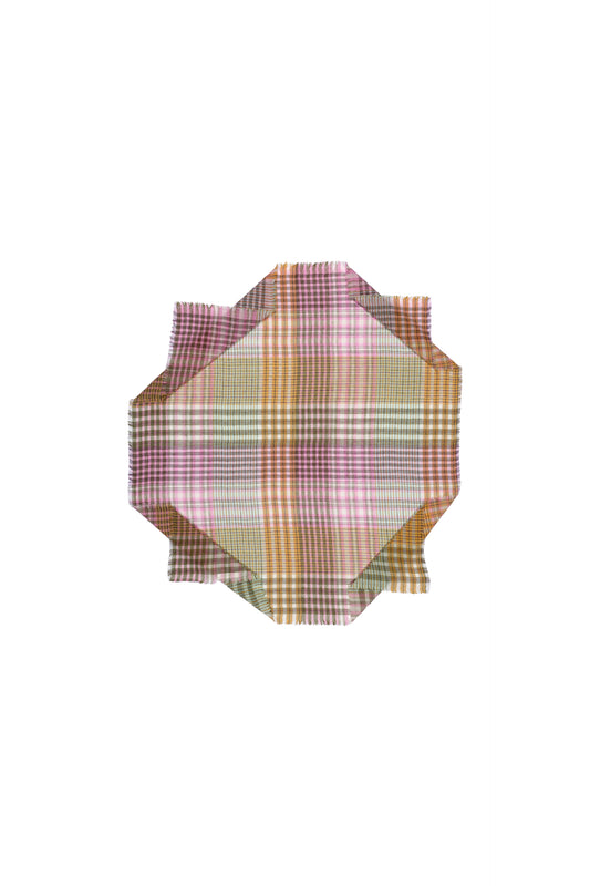 Plaid Wool Square Scarf