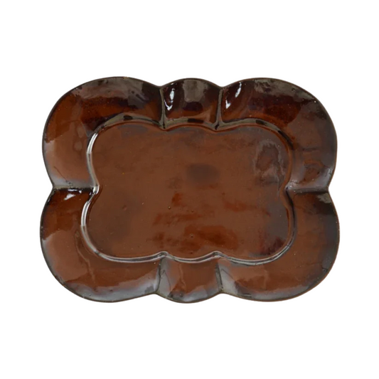 Scalloped Stoneware Plate