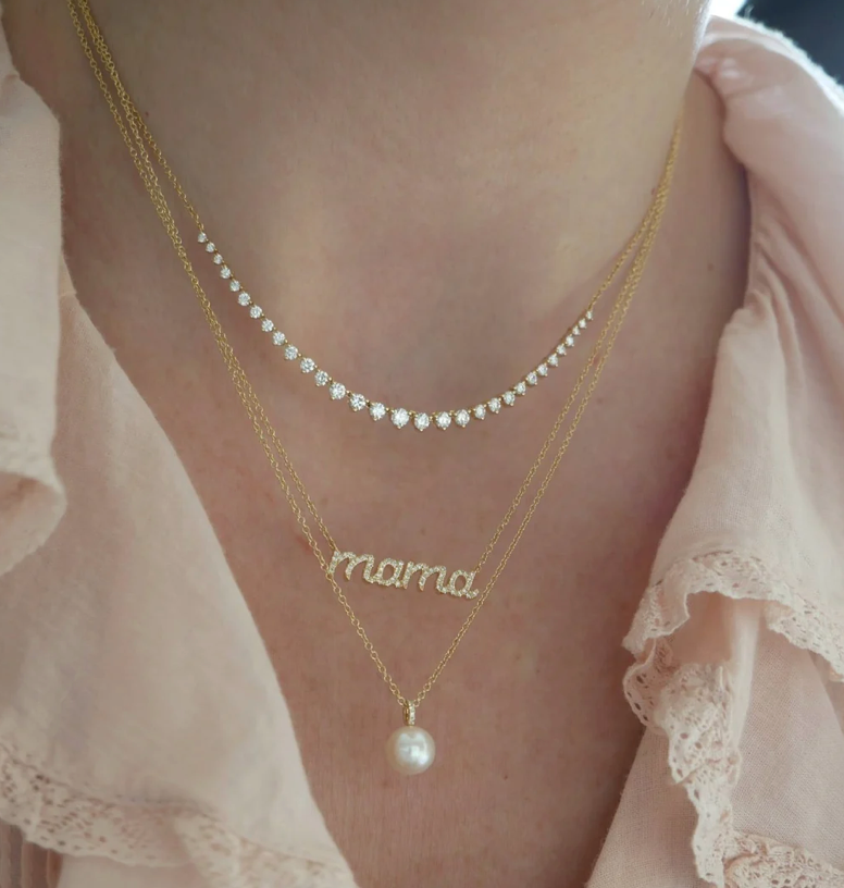 Mama Cursive Necklace