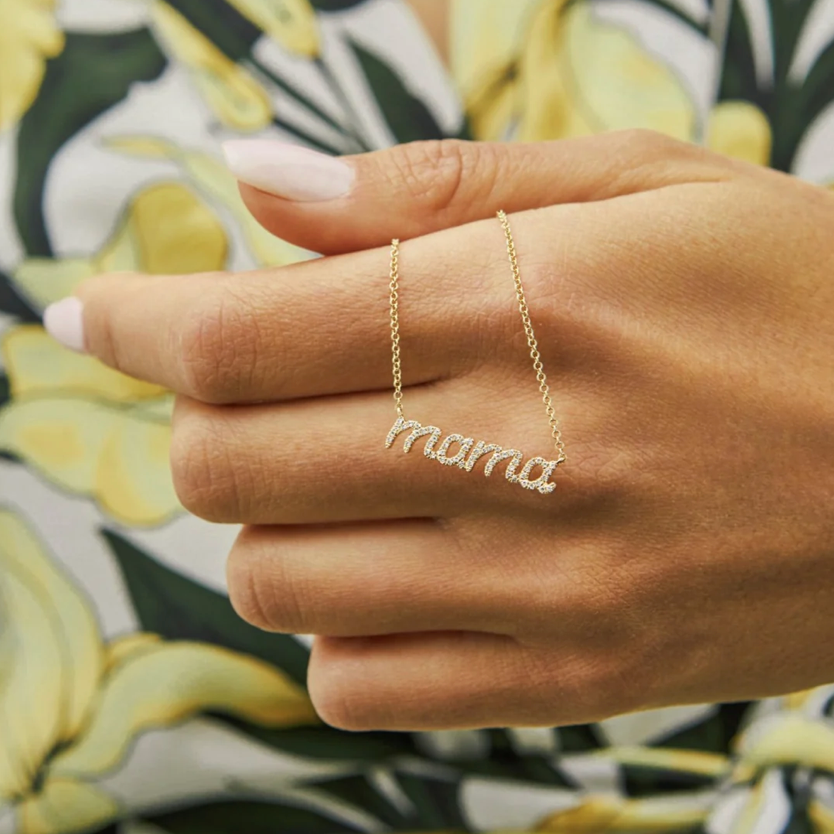 Mama Cursive Necklace