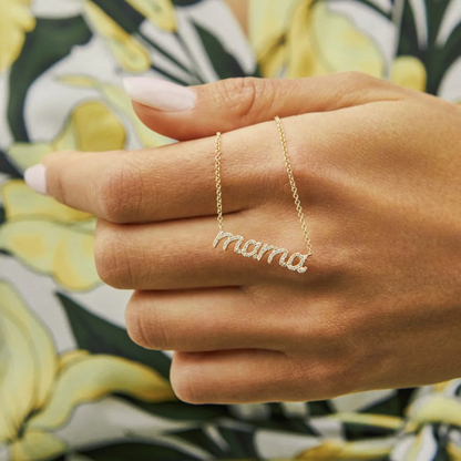 Mama Cursive Necklace
