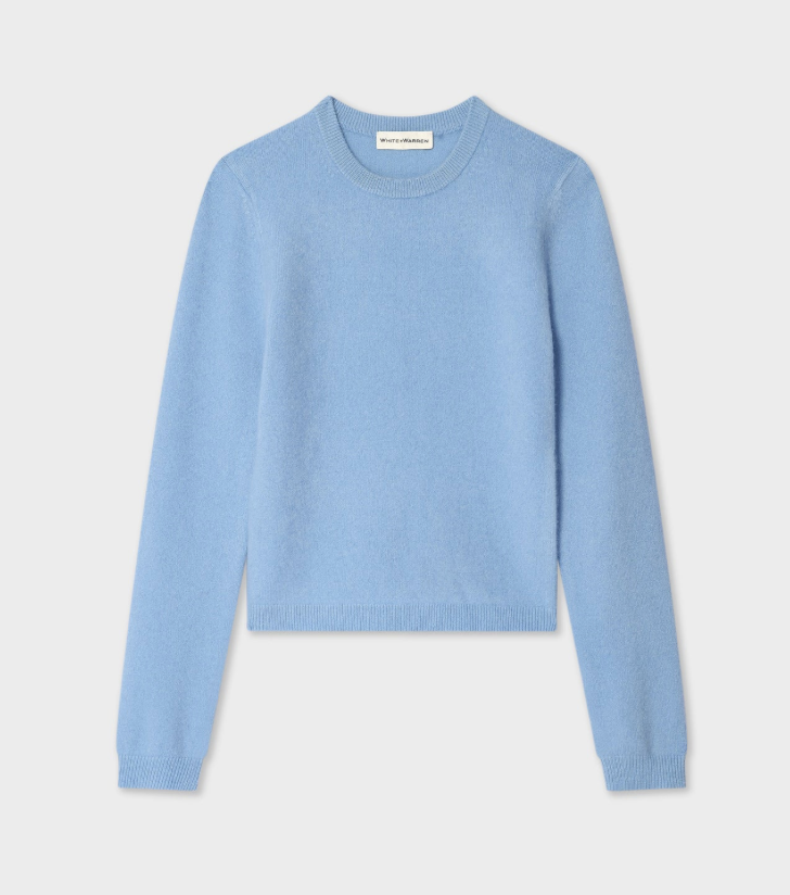 Ice Blue Cashmere Crewneck Sweater