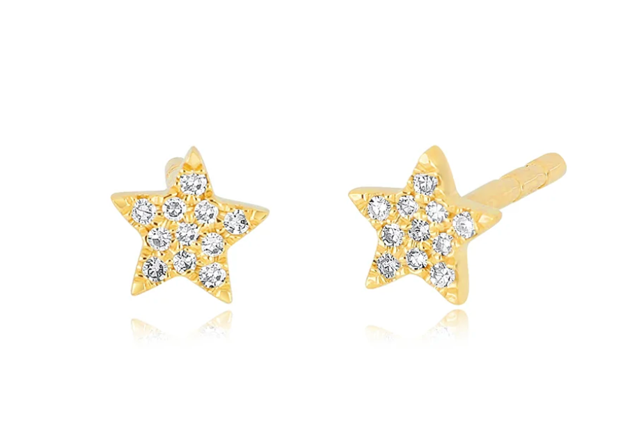 Diamond 5 Point Star Earrings