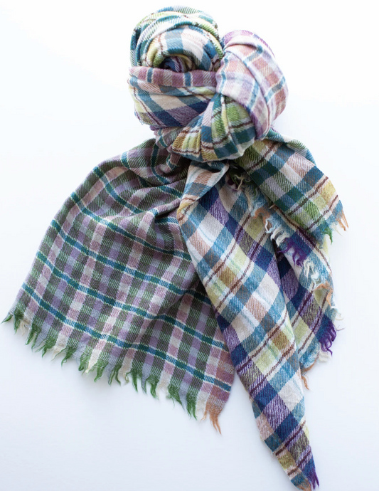 Cross Plaid Wool Bandana