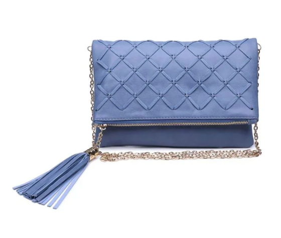 Woven Vegan Leather Clutch