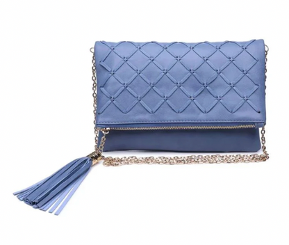 Woven Vegan Leather Clutch