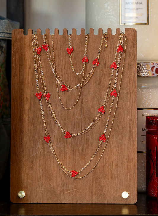 Beaded Hearts Necklace