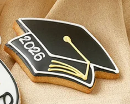 Black Graduation Cap Cookie