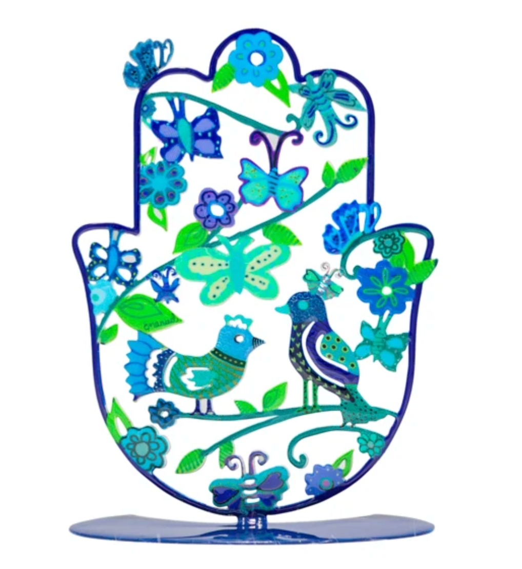 Blue Birds Standing Hamsa