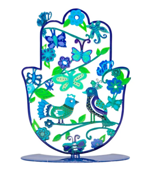 Blue Birds Standing Hamsa