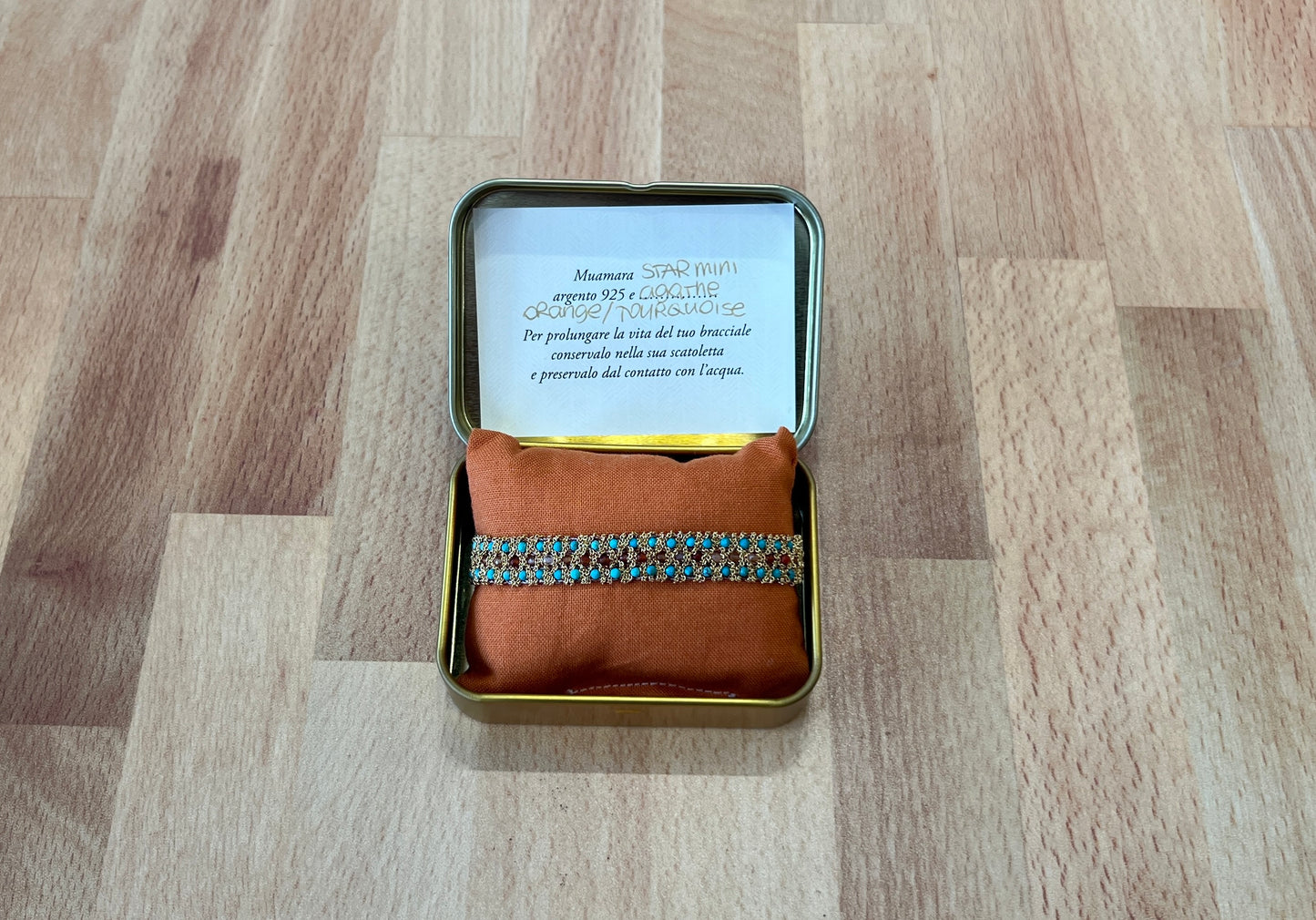 Muamara Star Mini Agate Orange/Turquoise Bracelet