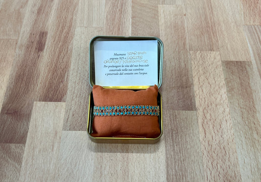 Muamara Star Mini Agate Orange/Turquoise Bracelet