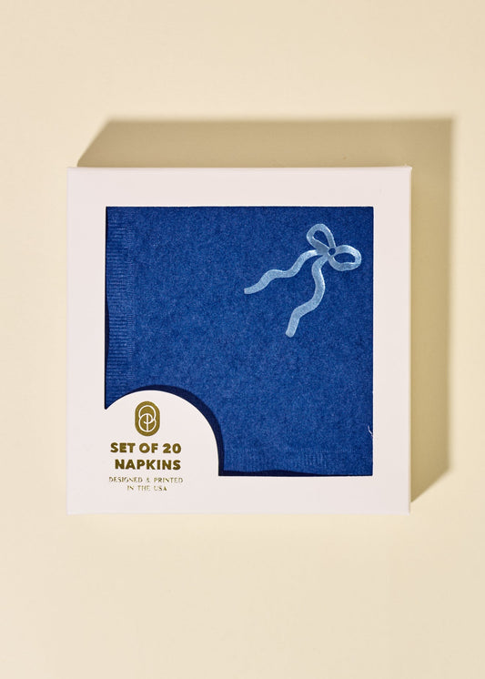 Coquette Navy Bow Cocktail Napkins